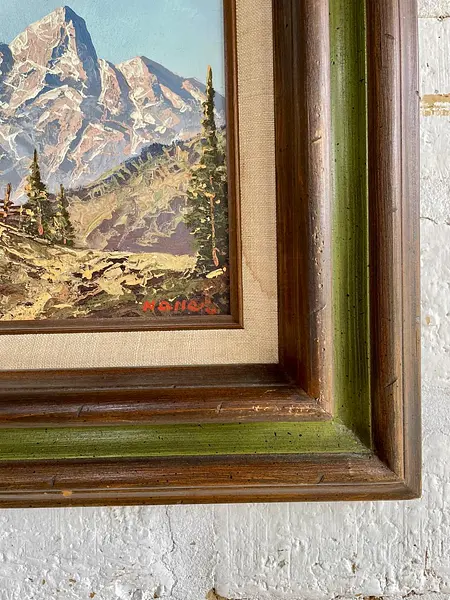 Oleo Original "Mountain Scene" 1950 Firmado Por Peter Haller