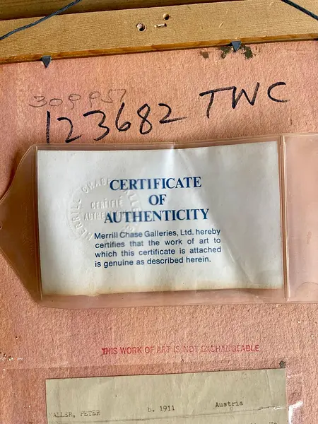 Oleo Original "Mountain Scene" 1950 Firmado Por Peter Haller