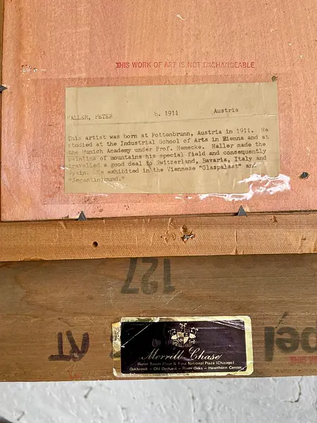 Oleo Original "Mountain Scene" 1950 Firmado Por Peter Haller