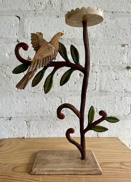 Candelabros Metálicos Con Pájaros Sobre Ramas