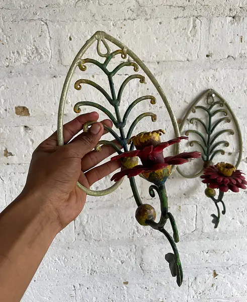 Candelabros X 2 En Forja Para Pared