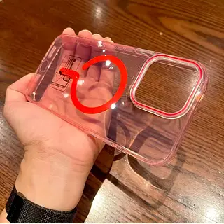 Case Magsafe Translucido Rojo Iphone16pro+