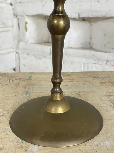 Plato De Bronce Festoneado Con Pedestal - India 1980
