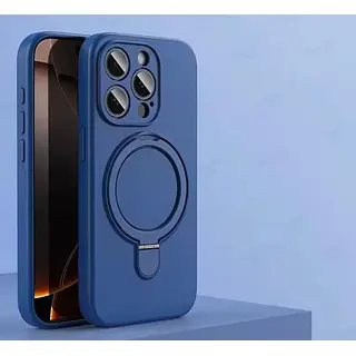 Case Silicona Soporte Azul Protector Camaras Iphone 16pro+