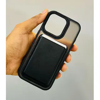 Case Magsafe Tarjetero En Cuero Negro Iphone 16pro