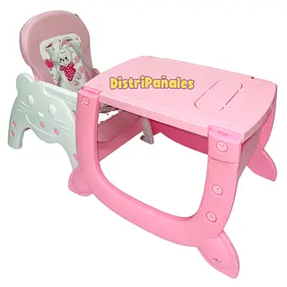Silla Comedor 3 En 1 Maxibaby Rosada