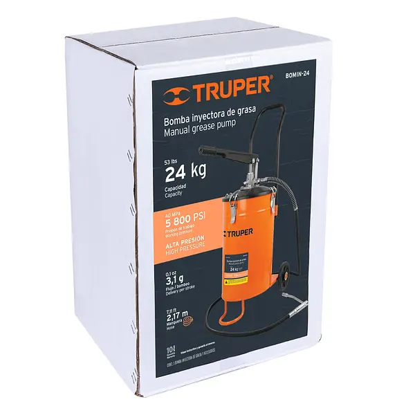 Bomba Inyectora De Grasa, 24 Kg, Truper