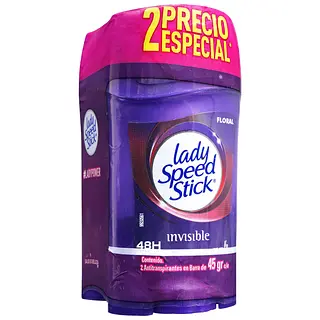 Desodorante Lady Speed Stick Barra Invisible Floral 2 X 1