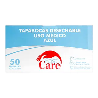 Tapabocas Azul Fastcare 24 Horas