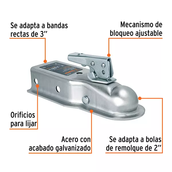 Acoplador Para Remolque, Para Bola De 2", Truper