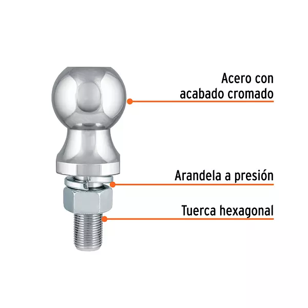 Bola De Arrastre Para Remolque, 1-7/8", 2000 Lb, Truper