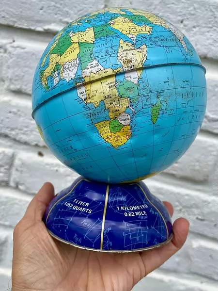 Mapamundi Alcancía De Estudiante - U.S.A. 1960