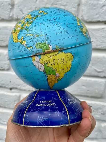 Mapamundi Alcancía De Estudiante - U.S.A. 1960