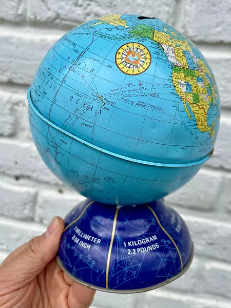 Mapamundi Alcancía De Estudiante - U.S.A. 1960