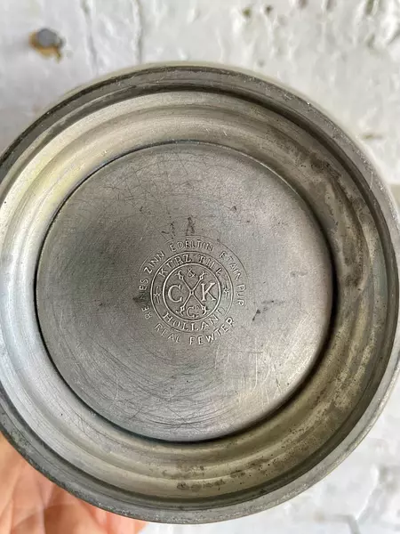 Tetera Mediana Metálica Mango Revestido - Paises Bajos 1950