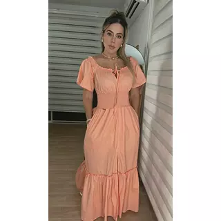 Vestido Salmón – Elegancia Y Dulzura Atemporal
