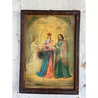 Icono Boyacense Sagrada Familia De La Peña - Colombia 1960