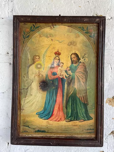 Icono Boyacense Sagrada Familia De La Peña - Colombia 1960