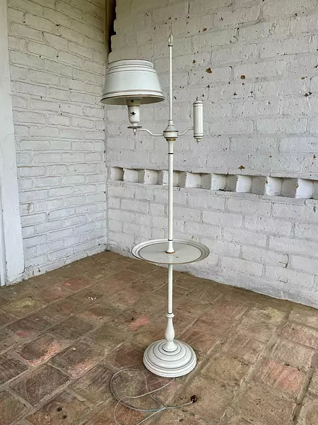 Lámpara Con Mesa Toleware - U.S.A. 1960