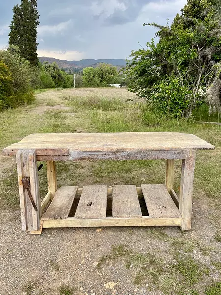 Banco De Carpintero 2 Niveles Con Prensa - Colombia 1950