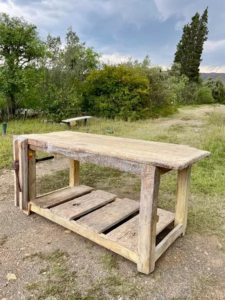 Banco De Carpintero 2 Niveles Con Prensa - Colombia 1950