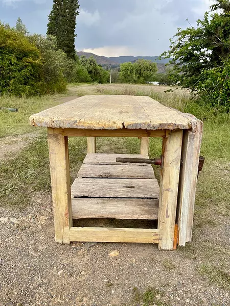 Banco De Carpintero 2 Niveles Con Prensa - Colombia 1950