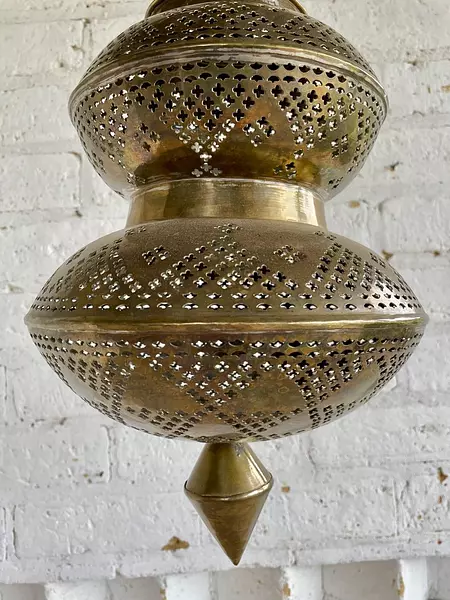 Lámpara Arabe De Bronce - Marruecos 1980