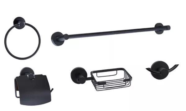 Kit De Baño 5 En 1 Negro