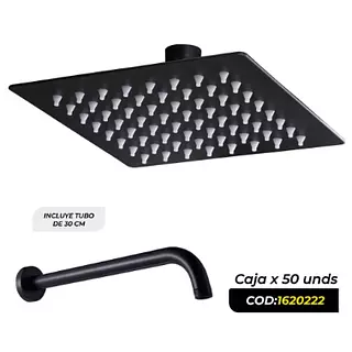 Ducha Cuadrada De 6" Negra