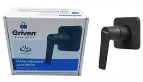 Llave Individual Para Ducha Acero Inoxidable Acabado Negro M
