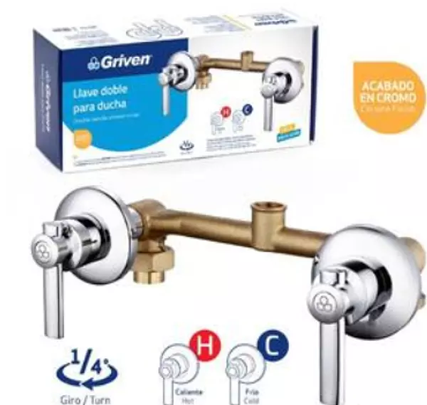 Mezclador De 8" Para Ducha Palanca Redondo Metalico Acabado