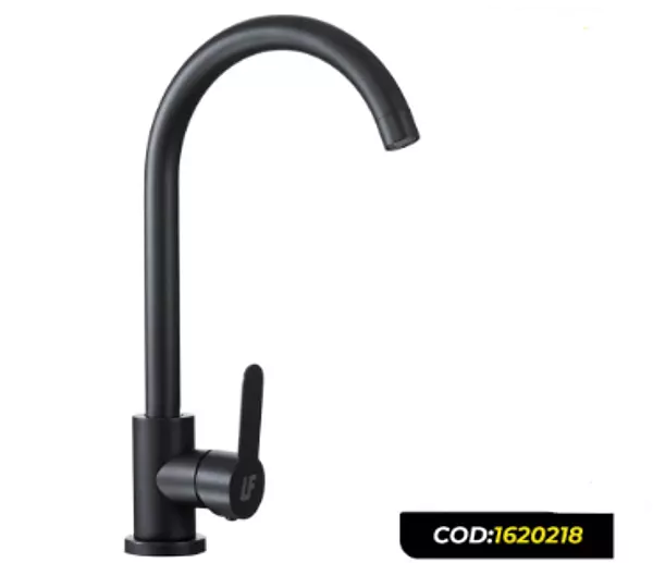 Llave Monocontrol Fija Negra Manija Gruesa