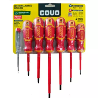 Set De Destornilladores Aislados 1000v - Crv - 7 Piezas