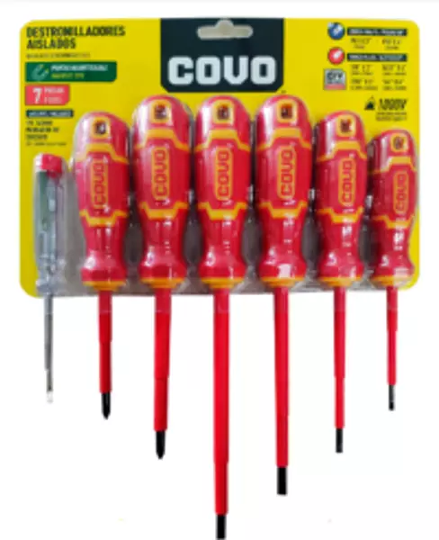 Set De Destornilladores Aislados 1000v - Crv - 7 Piezas