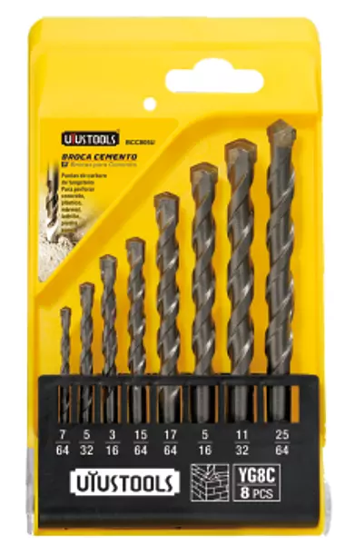 Broca Cemento Uyustools X 8pcs(7/64-25/64) Uyus