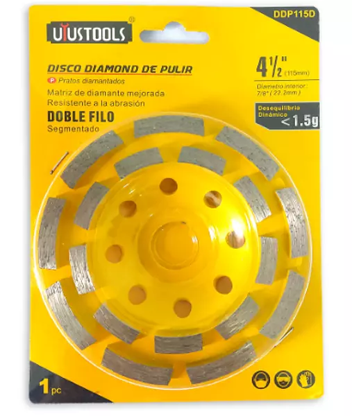 Disco Diamond De Pulir 115mm Doble Filo Uyu