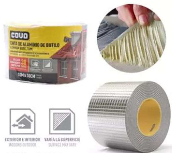 Cinta De Aluminio De Butilo - 10cm X 10m -Grosor 1.5mm
