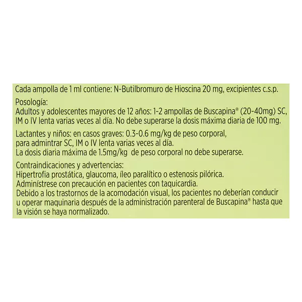 Buscapina Ampolla 20 Mg