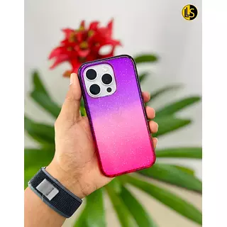 Case Degrade Escarchado Morado-Fucsia Iphone 15pro