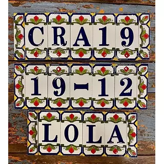 Numeros Y Letras En Baldosas Individuales 5 X 10 Cm.