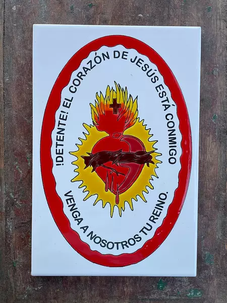 Detente El Corazón De Jesús Está Conmigo 20 X 30 Cm