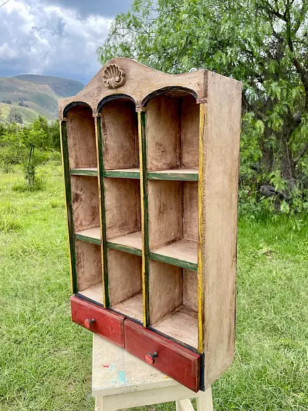 Repisa Rústica Estante 3 Arcos 2 Cajones - Colombia 1970