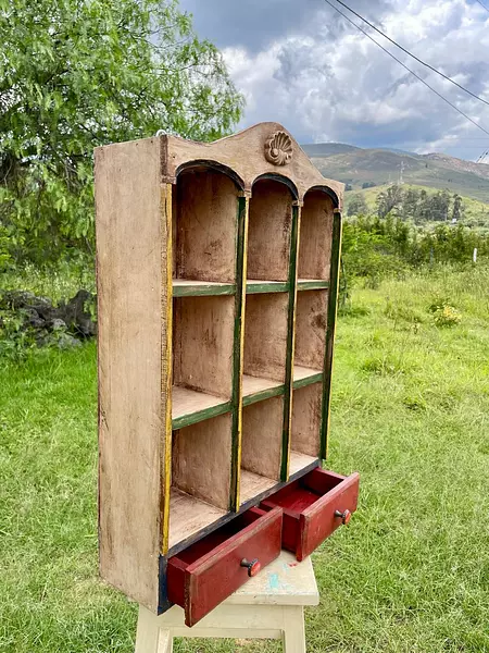 Repisa Rústica Estante 3 Arcos 2 Cajones - Colombia 1970