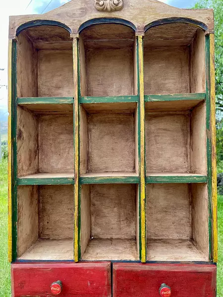 Repisa Rústica Estante 3 Arcos 2 Cajones - Colombia 1970