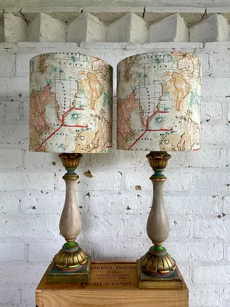 Pareja De Lámparas De Mesa - España 1950