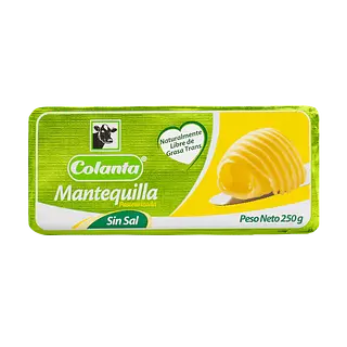 Mantequilla Colanta Sin Sal X250gr