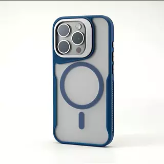 Case Magsafe Azul Mate Soporte Camara Iphone 13/14