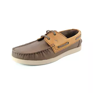 Zapatos Apache de Cuero Café Cordoneras Miel Suela Avellana