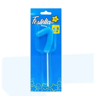 Vela 4.5cm Azul Numero 7