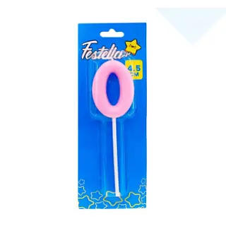 Vela 4.5cm Rosado Numero 0